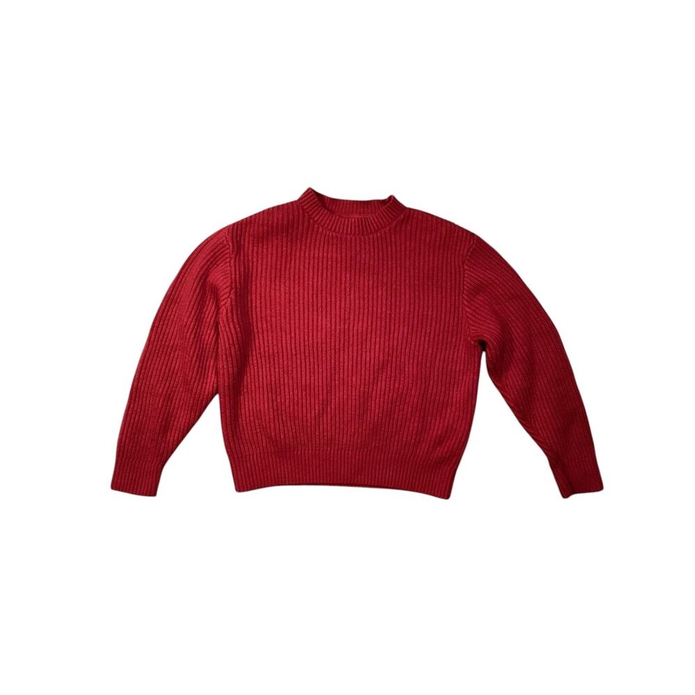 Abercrombie Kids Boys Girls Red Ribbed Knit Sweater Crewneck Size 7/8